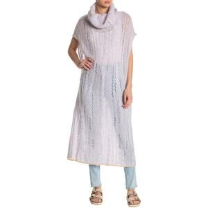 New Free People Pirouette Soft Semi Sheer Maxi Cowl Sweater $248 XS/S Lilac